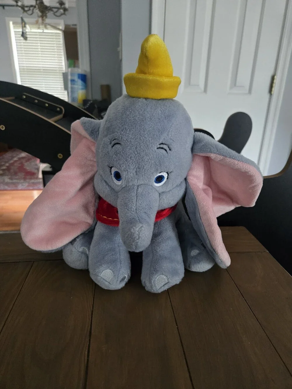 Disney Store Exclusive Dumbo Plush Elephant Gray Body, Pink Ears, Yellow Hat